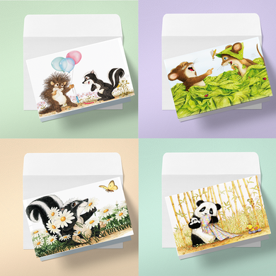 Friendly Kritters Blank Notecards - Set 4