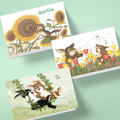 Friendly Kritters Greeting Note Cards - Set 1 - old