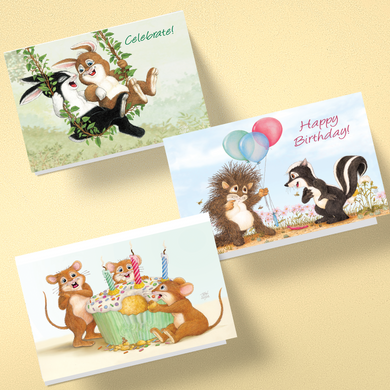 Friendly Kritters Birthday Cards - Set 1