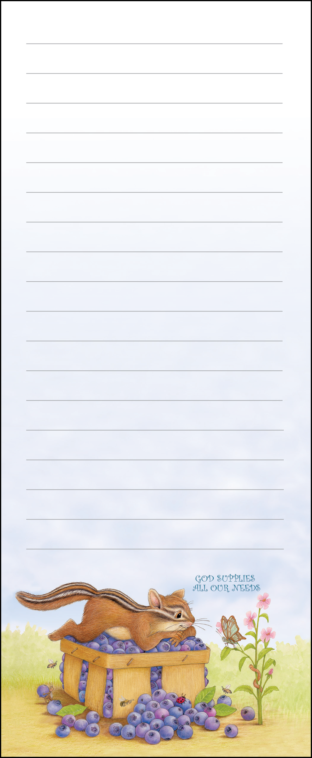 Friendly Kritters Magnetic Notepad - 3x8.5 - Set of 4- Great for Shopping, Chores and To-Do Lists