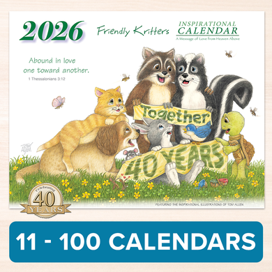 2026 Friendly Kritters Wall Calendar - Quantity of 11 to 100