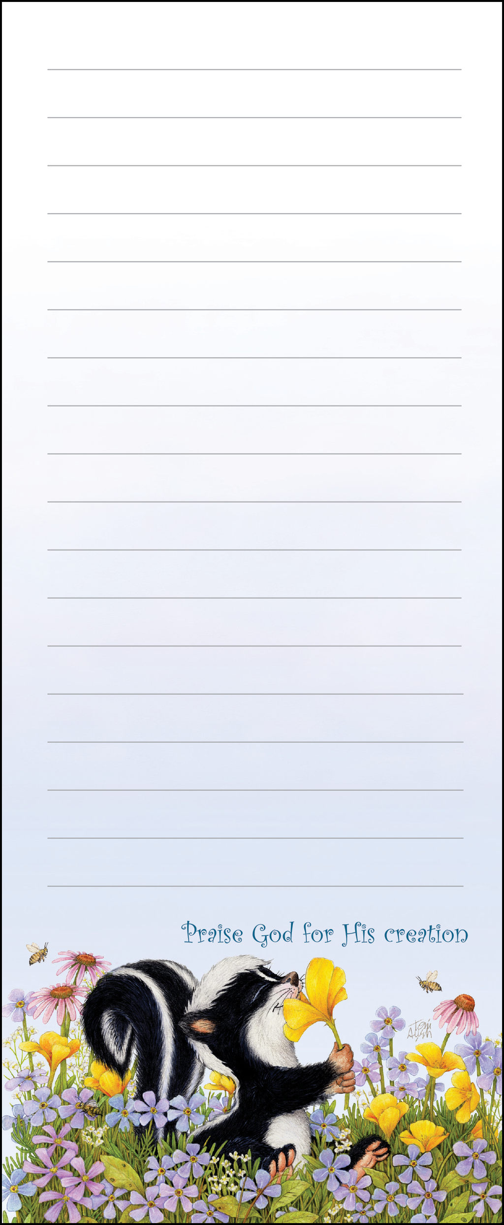 Friendly Kritters Magnetic Notepad - 3x8.5 - Set of 4- Great for Shopping, Chores and To-Do Lists