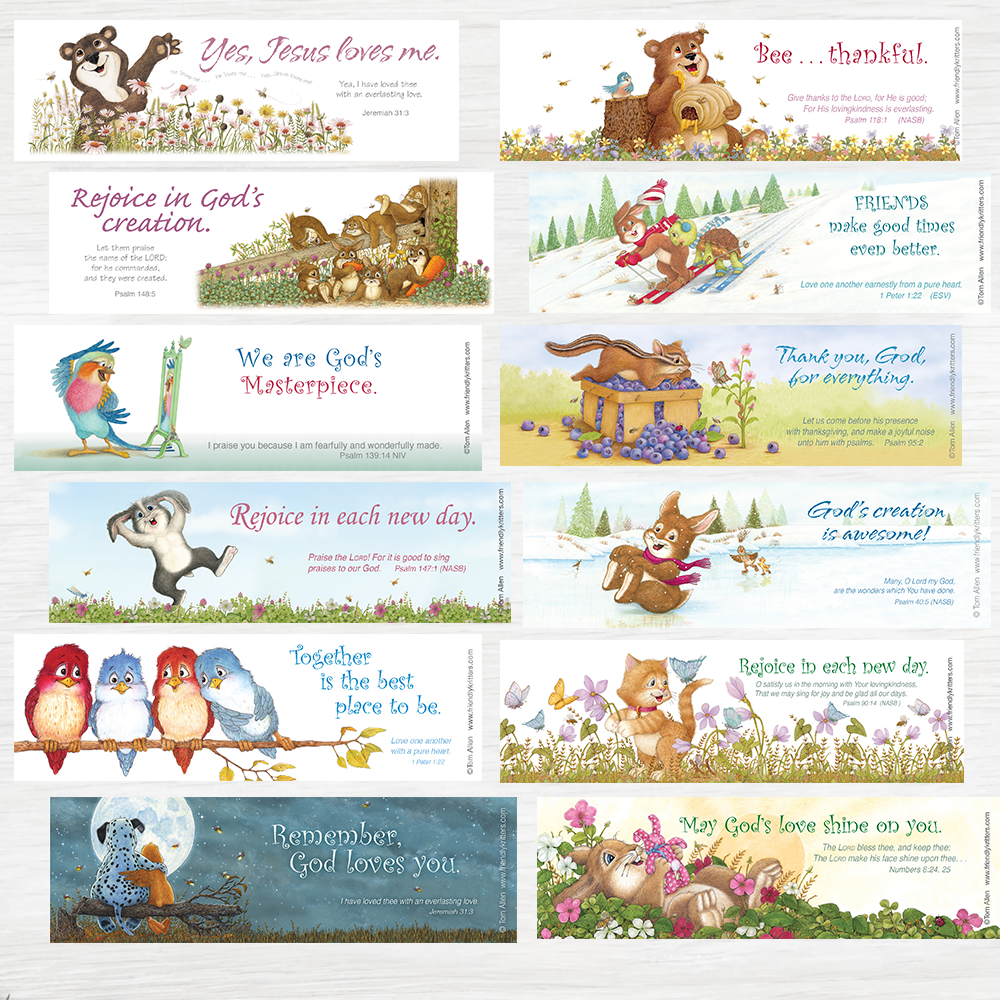 Bookmarks - 12 Assorted Designs