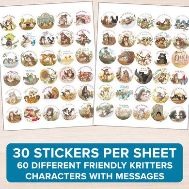 Friendly Kritters Sticker Sheets