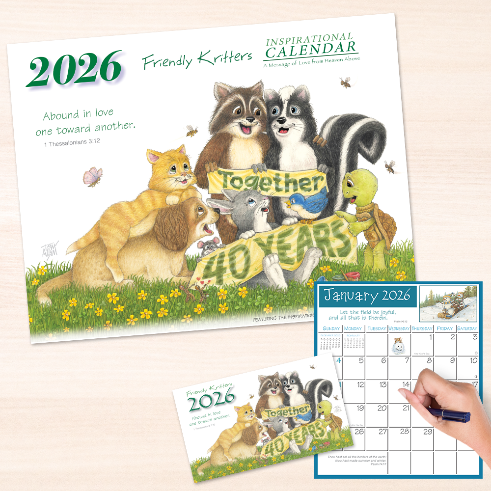 2026 Friendly Kritters Wall & Pocket Calendar Companion Set