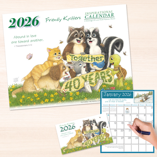 2026 Friendly Kritters Wall & Pocket Calendar Companion Set