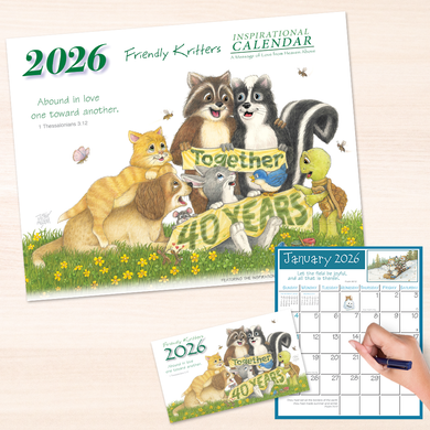 2026 Friendly Kritters Wall & Pocket Calendar Companion Set