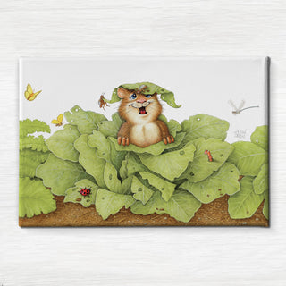 Friendly Kritters Wall Art Print - Gopher in a Garden- 24x36 - Hand Drawn - Canvas