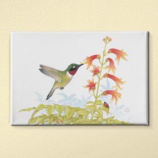 Friendly Kritters Wall Art Print - Hummingbird - 24x36 - Hand Drawn - Canvas