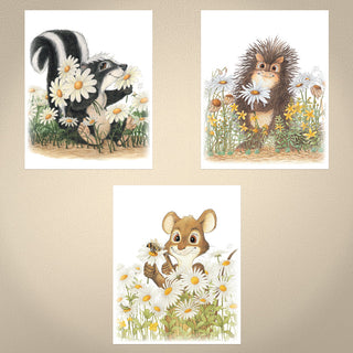 Friendly Kritters Wall Art Print - Set of 3 - 11x14 - Unframed - Collection 1