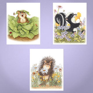 Friendly Kritters Wall Art Print - Set of 3 - 11x14 - Unframed - Collection 2
