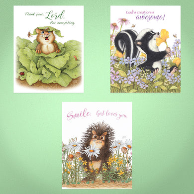 Friendly Kritters Wall Art Print - Set of 3 - 8x10 - Unframed - Collection 2