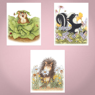 Friendly Kritters Wall Art Print - Set of 3 - 8x10 - Unframed - Collection 2
