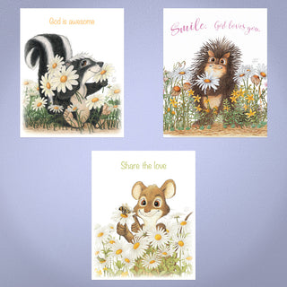 Friendly Kritters Wall Art Print - Set of 3 - 8x10 - Unframed - Collection 1