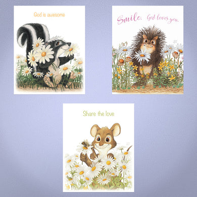 Friendly Kritters Wall Art Print - Set of 3 - 8x10 - Unframed - Collection 1