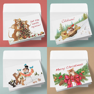Friendly Kritters Christmas Cards - Set 4