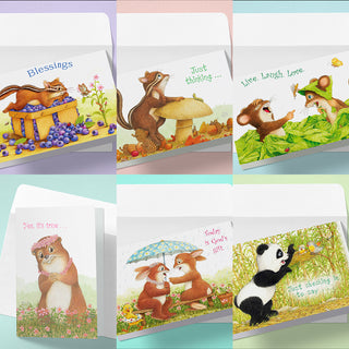 Friendly Kritters Greeting Note Cards - Set 3