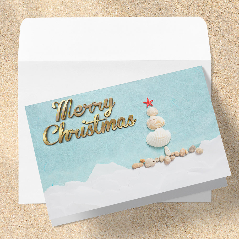Sea Shell Tree Christmas Card