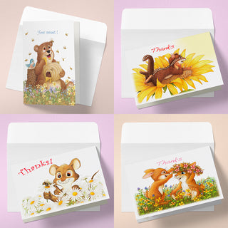 Friendly Kritters Thank You Cards - Set 3 - old