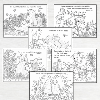 Friendly Kritters Adult Coloring Sheets - 50 Pack